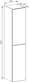Mereo Mereo, Aira, kúpeľňová skrinka 170 cm vysoká, ľavé otváranie, MER-CN744LN