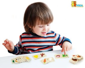 Viga drevené puzzle - kŕmenie zvierat