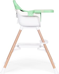 Detská jedálenská stolička 2v1 ECOTOYS zelená, odnímateľná tácka, 5-bodové pásy