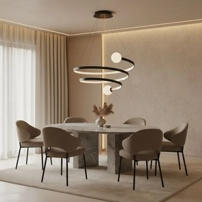 Toolight Toolight, LED závesné svietidlo, 60W, 3000K, LHJ029-CP, čierna, OSW-50047