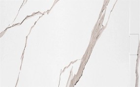 Obdĺžniková sprchová vanička z SMC kompozitu REA BAZALT CARRARA 100x80 cm, biely mramor