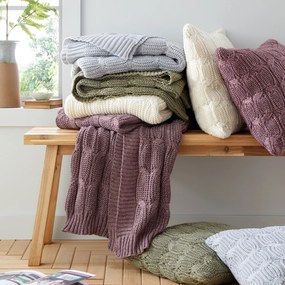 Bielo-béžová pletená deka 130x170 cm Chunky Marl Knit – Catherine Lansfield