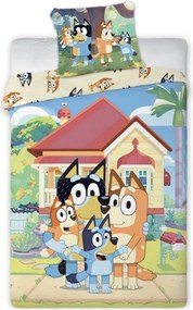 Bavlnené posteľné obliečky Bluey a jej rodina - 100% bavlna - 70x90 cm + 140x200 cm