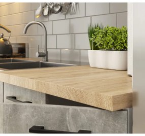Kuchynská linka OLIVIA V720 2.4 m s vitrínou betón