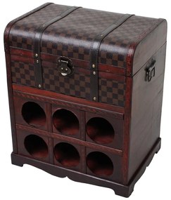 Hnedá vinotéka na 6 fliaš, 41x48 cm – Deco Pleasure