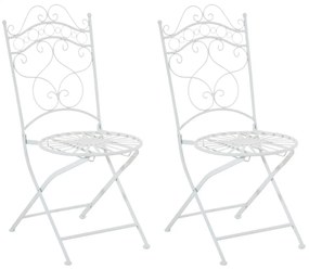 Kovová stolička skladacia Indra (SET 2 ks) - Biela