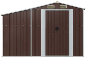 Záhradná kôlňa hnedá 277x93x179 cm pozinkovaná oceľ
