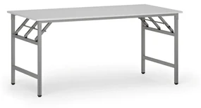 Konferenčný stôl FAST READY so striebornosivou podnožou, 1600 x 800 x 750 mm, biela