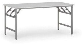 Konferenčný stôl FAST READY so striebornosivou podnožou, 1600 x 800 x 750 mm, biela