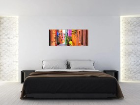 Obraz - Farebné domy v Burane, Benátky (120x50 cm)