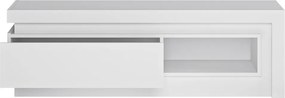 TV skrinka Lyon, biela lesk, s osvetlením