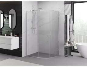 Mexen Exo, asymetrický sprchovací kút s posuvnými dverami 120 x 90 cm, 6mm číre sklo, chrómový profil, 8131-120-090-01-00