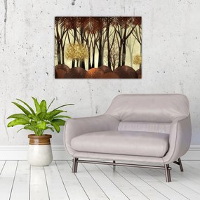 Sklenený obraz - Dekoratívne les (70x50 cm)