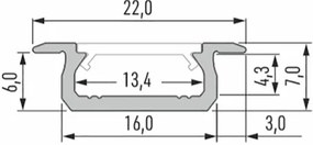 Led-Labs LED profil LUMINES typ Z surový 2,02m