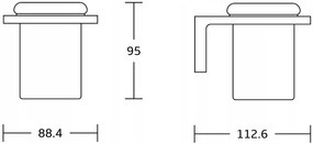 Závesný okrúhly držiak kefiek MAXMAX MEXEN LEA - kov/sklo - chrómový, 7026038-00