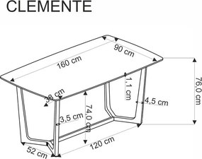 Jedálenský stôl Clementine (biely  mramor + zlatá) (pre 6 osôb). Vlastná spoľahlivá doprava až k Vám domov. 1092380