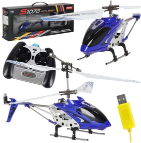 KIK RC vrtuľník SYMA S107G Metal, hliníkový, gyroskop, 3,5-kanálový, diaľkové ovládanie, modrý