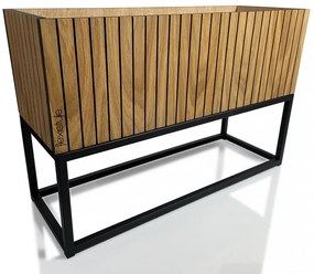 Elegantný kvetináč z prírodnej dubovej dyhy LOFT FIORINO 62X22X40 cm