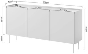 Komoda Desin 170 cm - čierny mat / dub nagano
