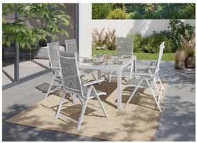 Livarno home Hliníkový záhradný stôl Houston + Hliníkové kreslo Houston s vysokým operadlom, 6 kusov  (800008274)