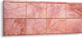 Obraz - Ružové, mramorované dlaždice (120x50 cm)