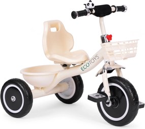 Detský trojkolový bicykel ECOTOYS od 12 mesiacov – EVA kolesá, košík, zvonček