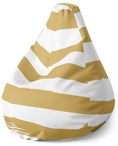 Sablio Sedací vak Pear Zlaté pruhy - 70 x 95 x 15 cm