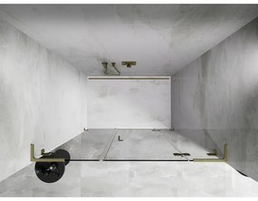 Mexen Lunar L, pravé otočné sprchové dvere 140 cm, 8mm číre sklo, zlatý matný profil, 834SL-140-050-55-00-P