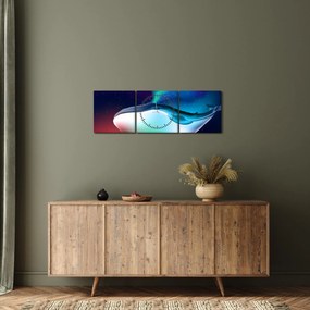 Obraz - Vesmírna veľryba (s hodinami) (90x30 cm)