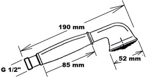 Reitano Rubinetteria Reitano Rubinetteria, ANTEA ručná sprcha, 180mm, mosadz/chróm, DOC21