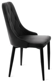 Jedálenská stolička LOUIS QUILTER zamatová čierna 848969