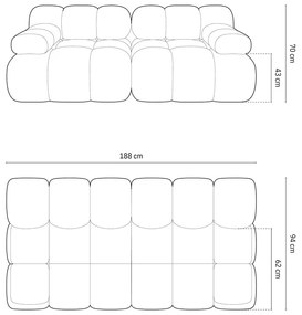 Zelená modulárna pohovka z textílie bouclé 188 cm Bellis – Micadoni Home