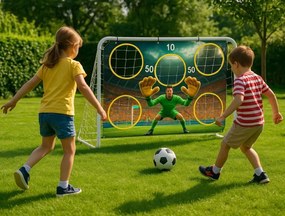 Futbalová bránka so stenou 180x61x122 cm