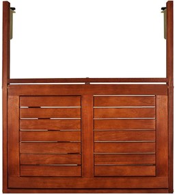 Casaria Závesný balkónový stolík HANS, 65x45x87cm, hnedá