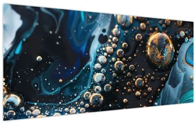 Obraz - Atramentové kvapky (120x50 cm)