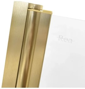 REA-K9777 - Skladacia vaňová zástena AGAT 140x100 cm brúsená zlatá/číra