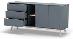 Komoda sivozelená 165x80x40 cm Pisco – Marckeric