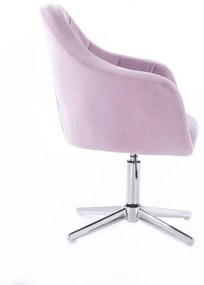 LuxuryForm DESIGN Kreslo ROMA VELUR na striebornom kríži - levanduľa