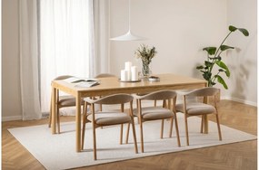 Jídelní židle Addi z masivu béžová/dub přírodní