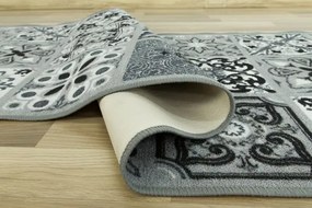 Protišmykový behúň Patchwork - sivý