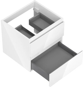 Mexen Orio, kúpeľňová skrinka 50 cm, 2 zásuvky, biela lesklá, 91A10-05047-2-BFF00