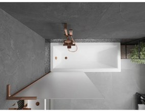 Mexen Next L, 1-krídlová vaňová zástena 80 x 150 cm, 6mm sklo námraza, ružové zlato profil, 895-080-000-03-30-60