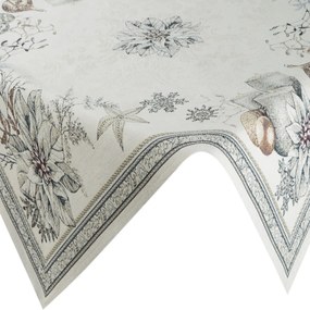 EUROFIRANY VIANOČNÝ GOBELÍNOVÝ OBRUS CANDL 100X100 CM VZOROVANÝ