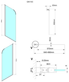 Gelco Gelco, LORO vaňová zástena 650mm, číre sklo, GN1165