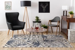 Koberec HEOS 78540  krémovo / modrý LISTY DŽUNGLE