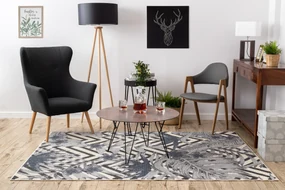 Koberec HEOS 78540  krémovo / modrý LISTY DŽUNGLE