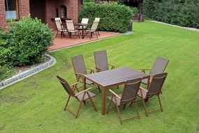 Home Garden Záhradný nábytok Ibiza so 6 stoličkami a stolom 150 cm, sivý