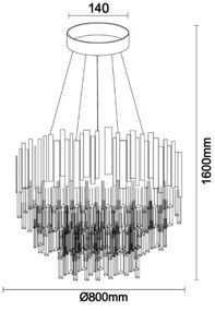 Brilagi - Závesný luster PLAZA na lankách 11xE14/40W/230V