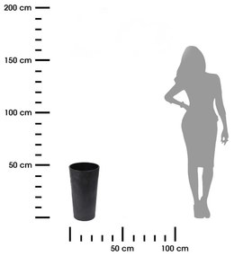 PLASTOVÝ KVETINÁČ URBANIKA 46X25 CM IMITÁCIA BETÓNU ČIERNA