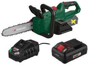 Parkside®  Aku reťazová píla Paks 20-Li E5 + Smart akumulátor 20 V/4Ah + Nabíjačka 20 V/4,5 A  (800011262)